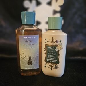 Bath & Body Works Magic in the Air Body Wash and Lotion Set - Green and White
